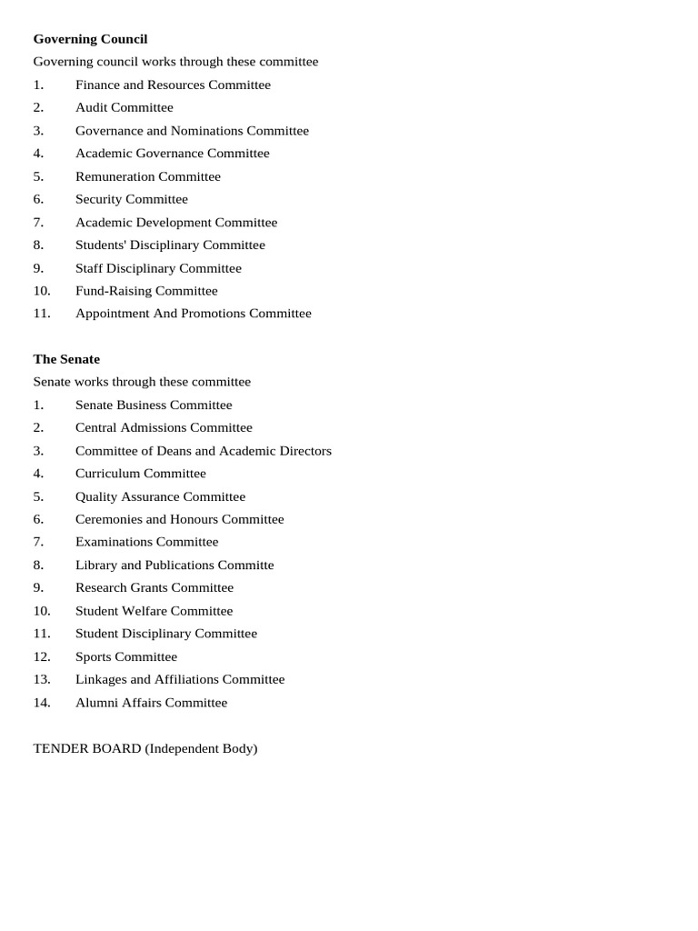 Governing Council | PDF