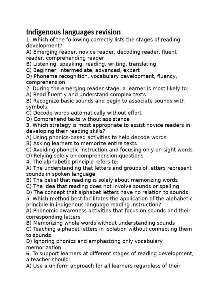 Indigenous Languages Revision | PDF | Part Of Speech | Phonics