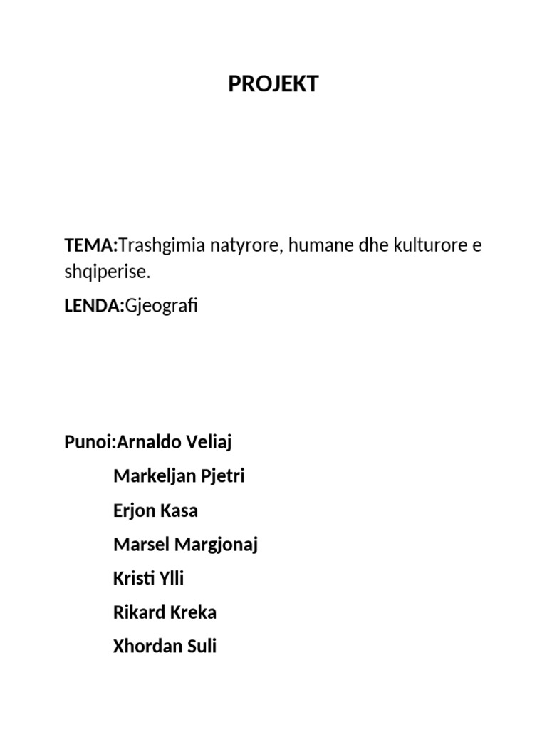 Projekti I Gjeografise | PDF