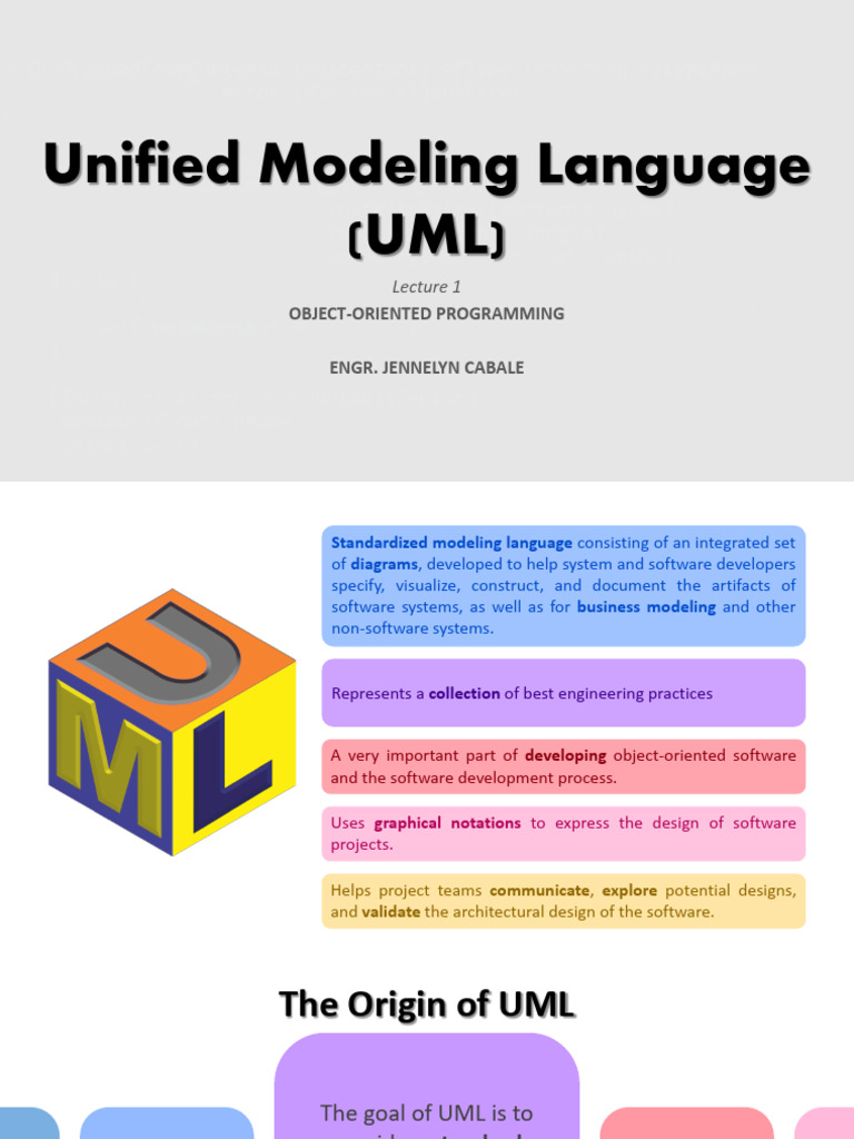 Lec 1 - Unified Modeling Language (UML) | PDF | Unified Modeling ...