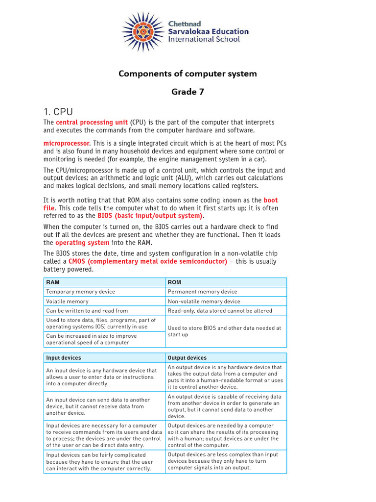 G7 Components of Computer | PDF | Augmented Reality | Computer Data Storage