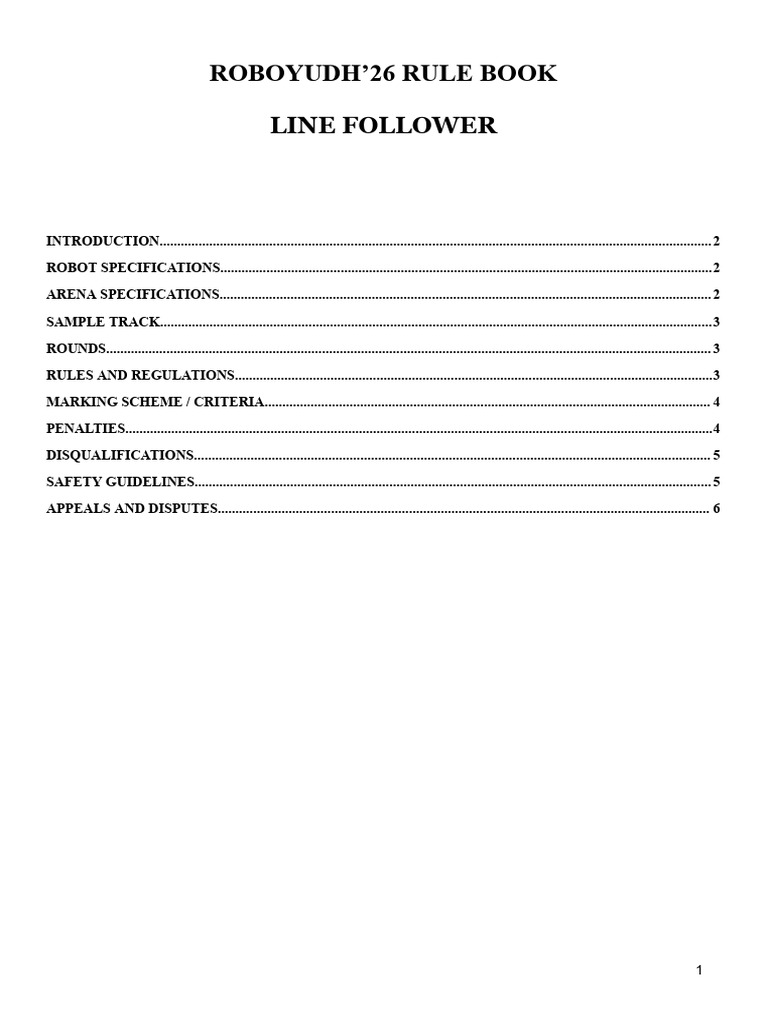 Line Follower Rulebook | PDF | Robot | Robotics