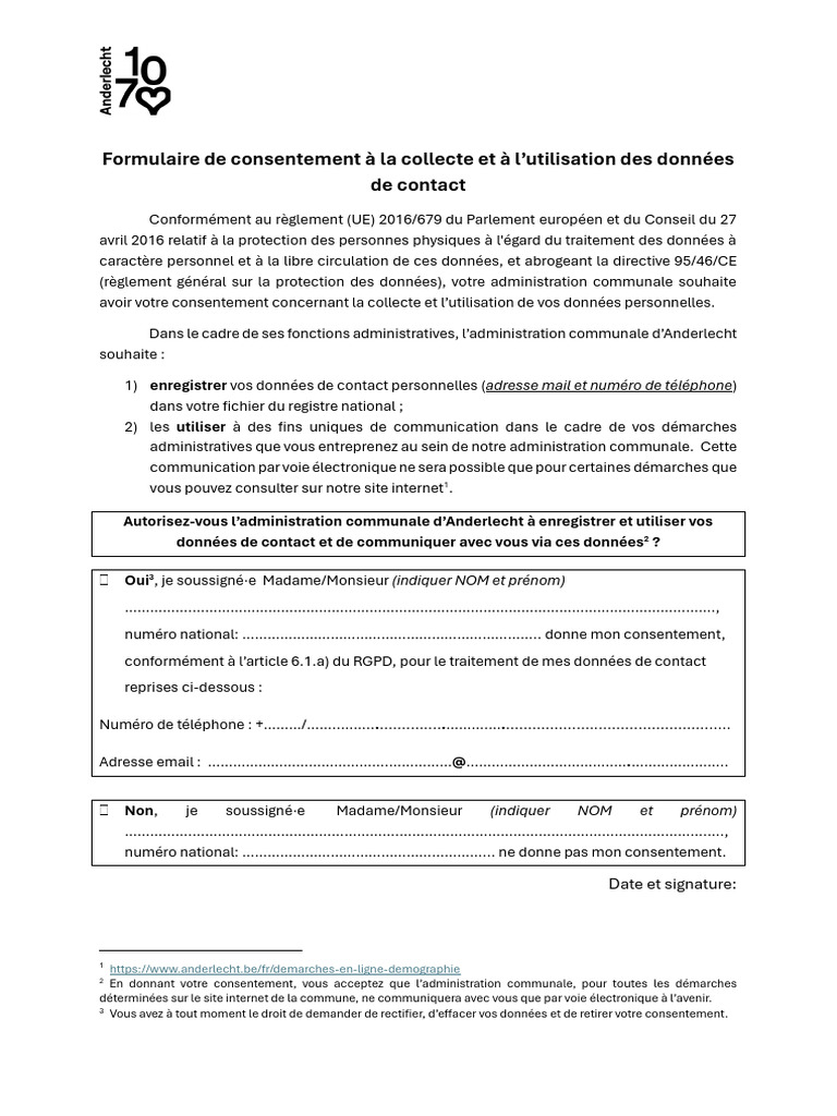 FR Formulaire de Consentement RGPD - 0 | PDF