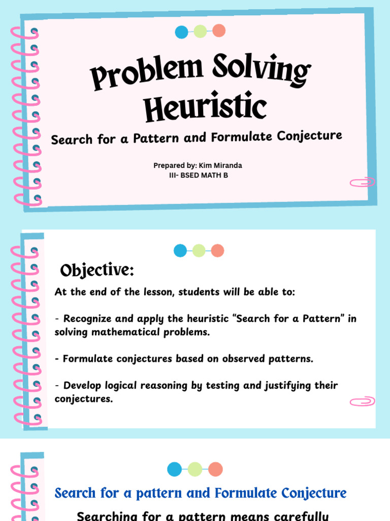 Miranda - Problem Solving Heuristic | PDF | Conjecture | Pattern