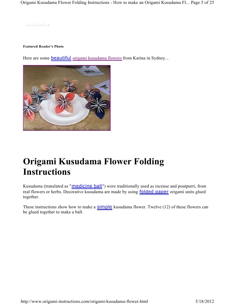 Origami Kusudama Flower Origami Japanese Art