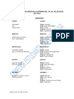 Programación Del Menu de La Semana Del 04 Al 08 de Julio Del 2011