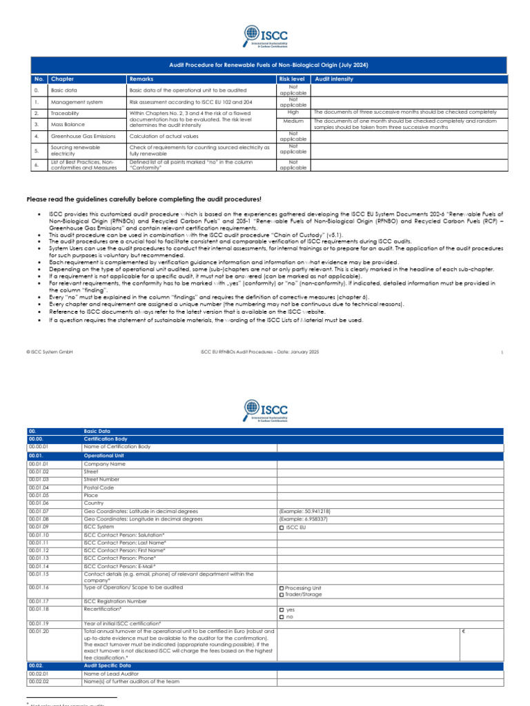 ISCC RFNBO Audit-Procedure January-2025 | PDF | Audit | Verification ...