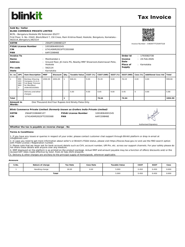ForwardInvoice_ORD26324922881 | PDF | Invoice | Taxation