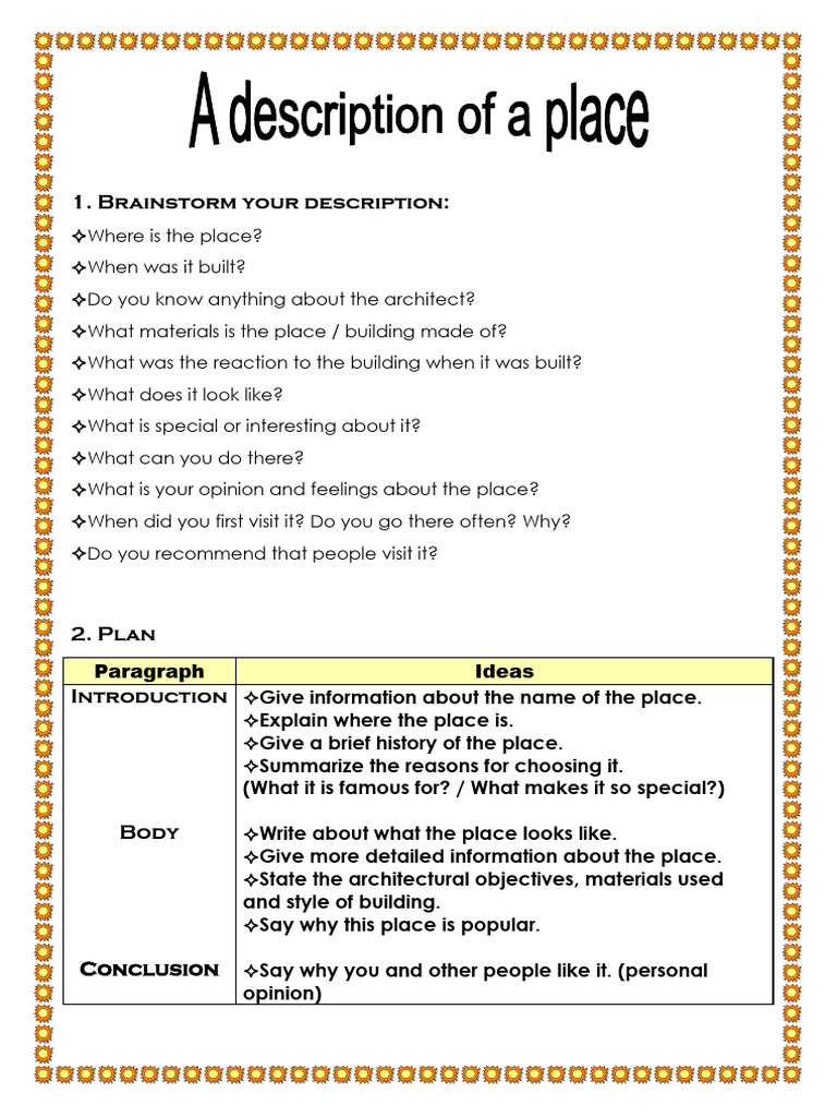 A Description of A Place | PDF | Linguistic Morphology | Syntax