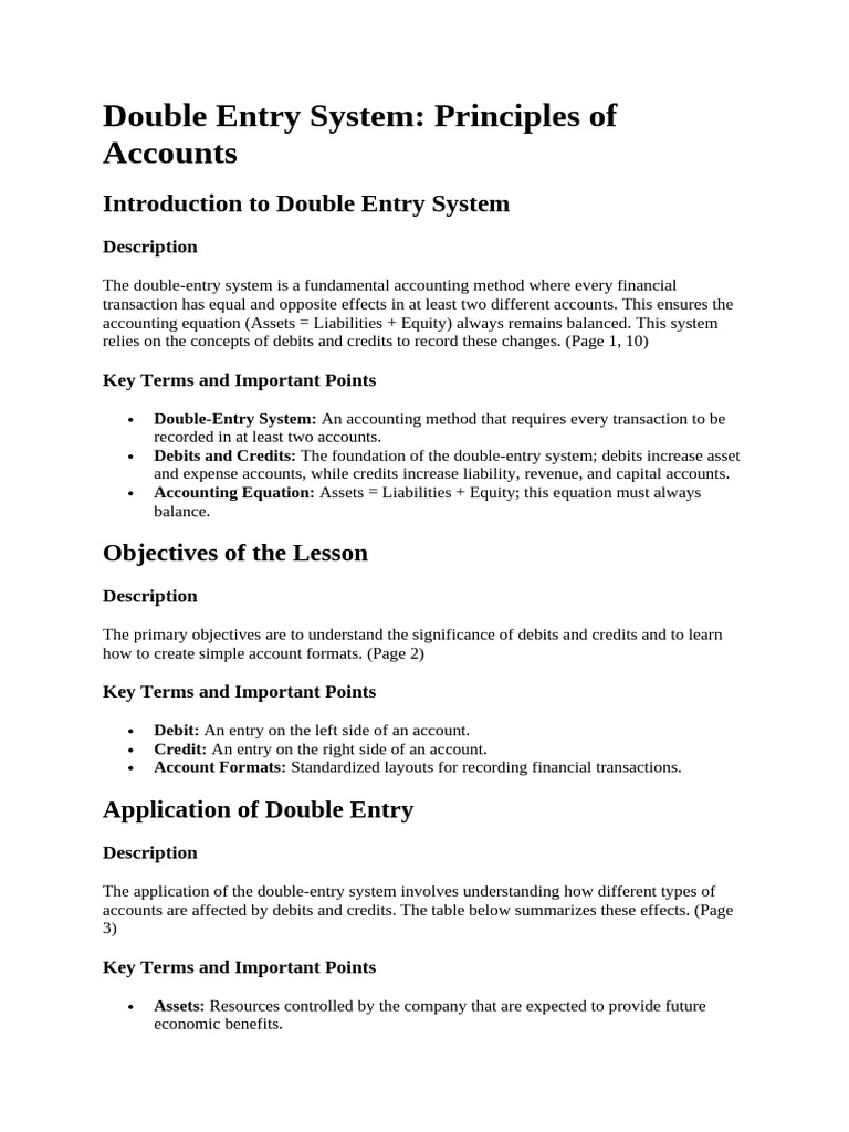 Double Entry System (Explained) | PDF | Debits And Credits | Accounting