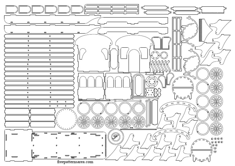 Free Laser Cut Steam Locomotive Wine Box Files | PDF