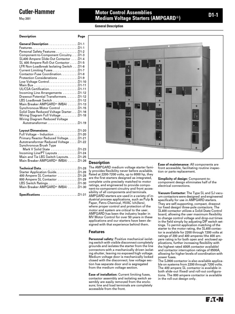MV Starters - Gen Descrip PT 1 Ampgard | PDF | Fuse (Electrical) | Switch