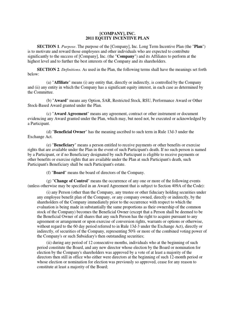 Long Term Incentive Plan Overview | PDF | Stocks | Board Of Directors