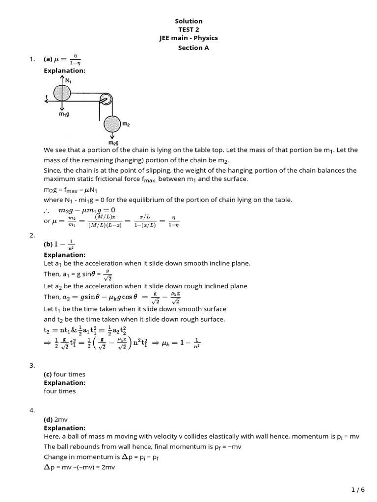 Solution - Phy - Jee - 11 | PDF