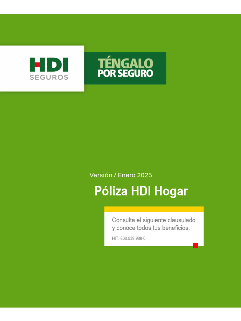 Clausulado Hogar HDI | PDF | Póliza de seguros | Seguro