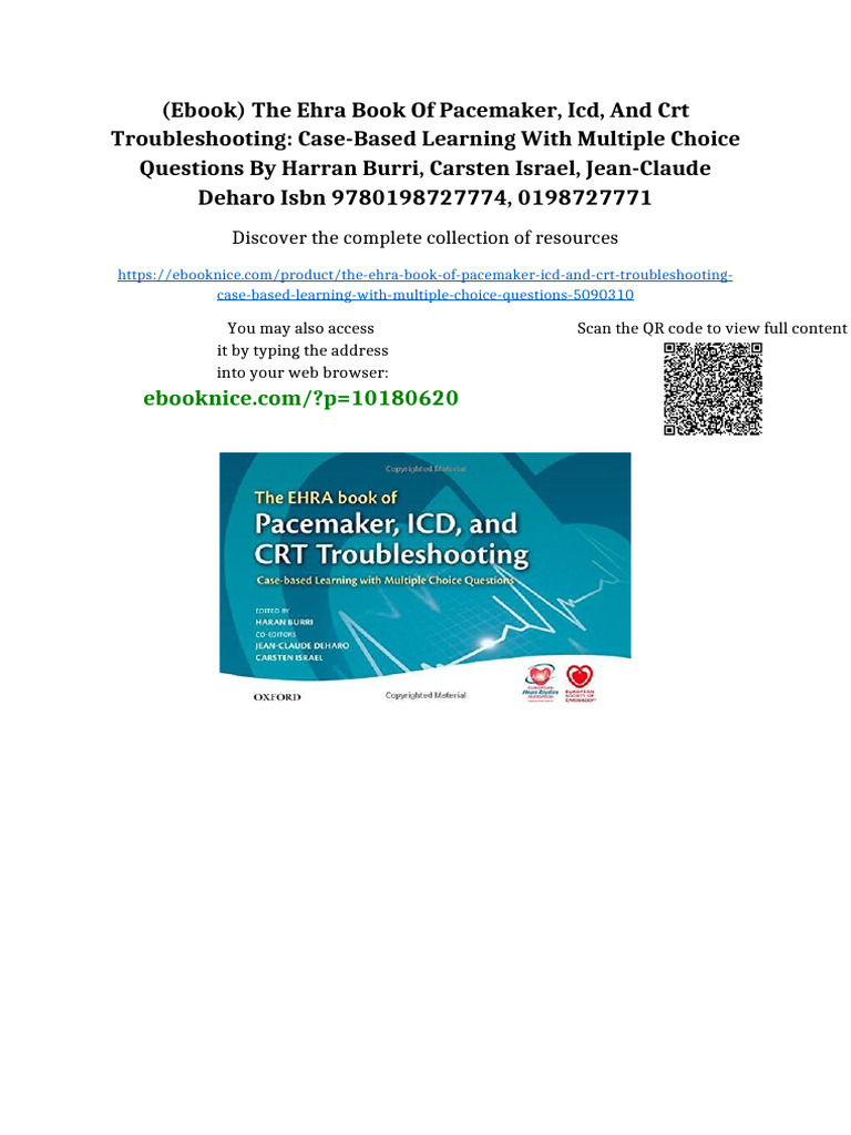 (Ebook) The EHRA Book of Pacemaker, ICD, and CRT Troubleshooting: Case ...