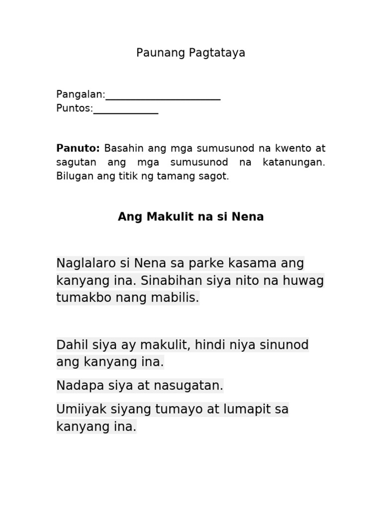 Tagalog Interventon | PDF