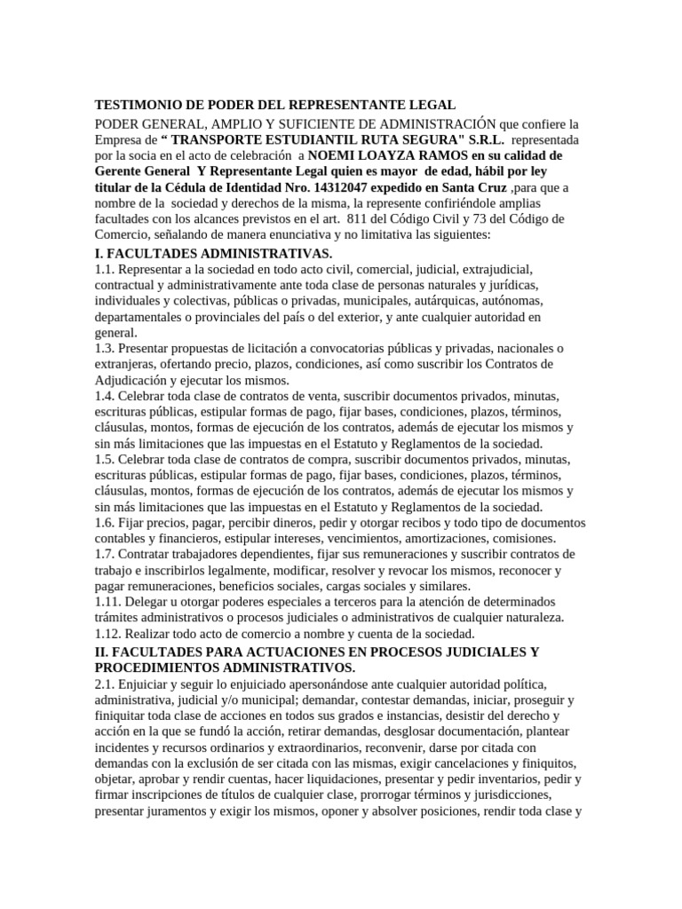 Acta de Poder Legal | PDF | Cheque | Pagaré