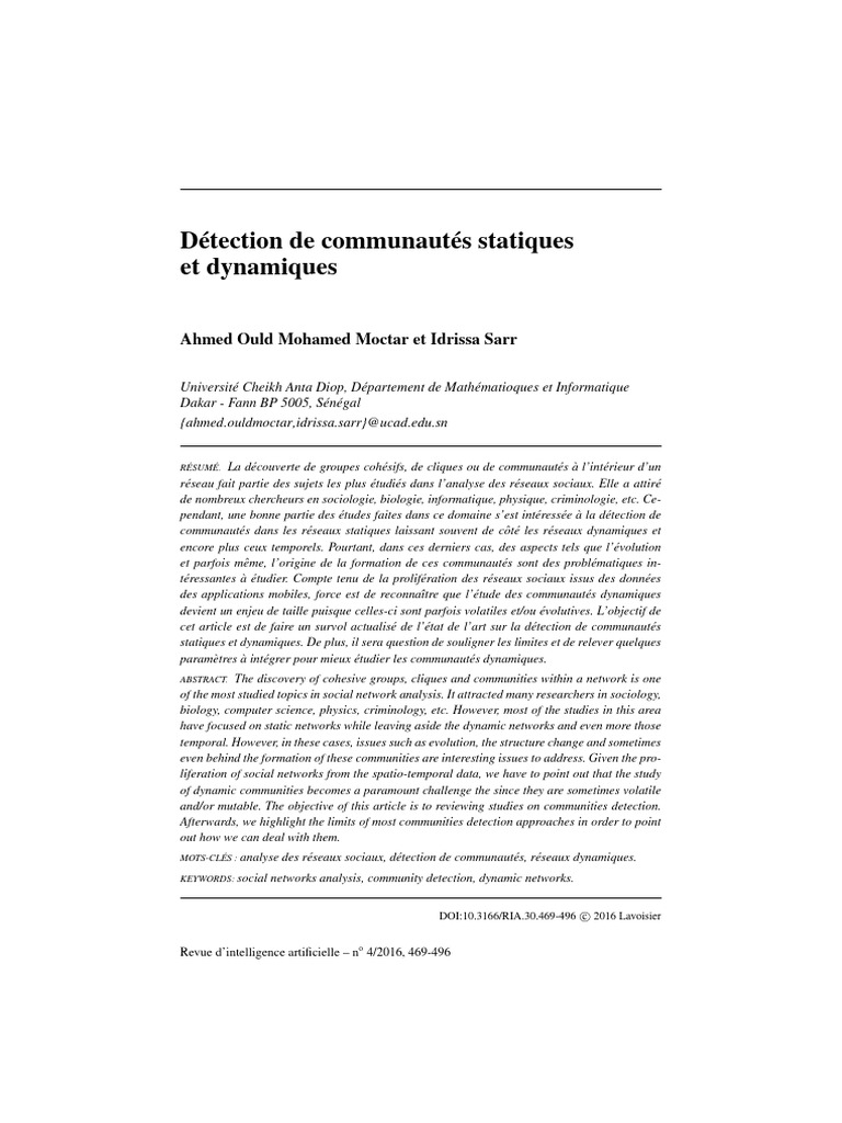 Détection Des Sous Communautés | PDF | Théorie des graphes ...