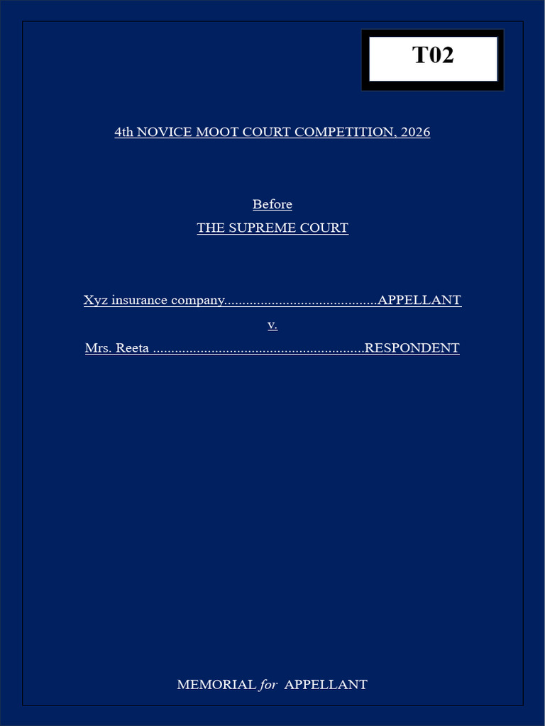 Appellant Memorial Novice T02 | PDF | Traffic Collision | Negligence