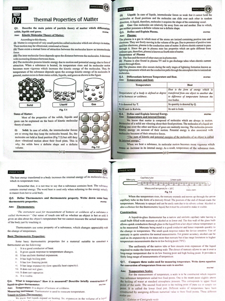 9th Physics Chp7,8,9 Numerical+ Exercise Questions | PDF