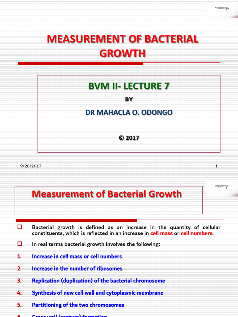 Measurement of Bacterial Growth | PDF | Bacteria | Cell Growth