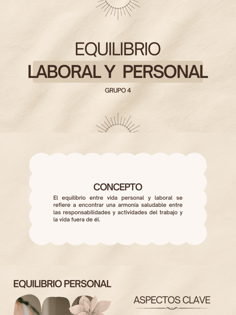 Equilibrio Entre La Relacion Laborar y Personal-GRUPO4 | PDF