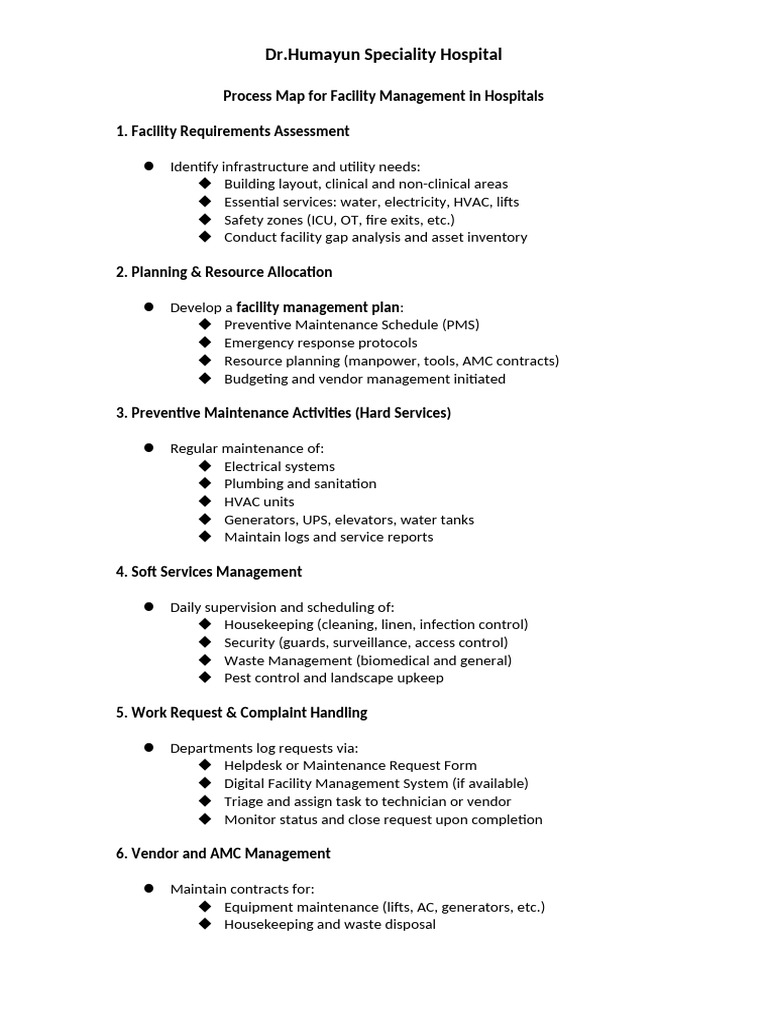 Process Map - Facility Management | PDF | Mains Electricity | Dangerous ...