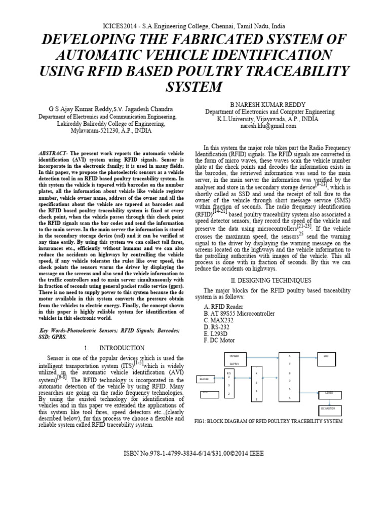 Developing The Fabricated System of Automatic Vehicle Identification ...