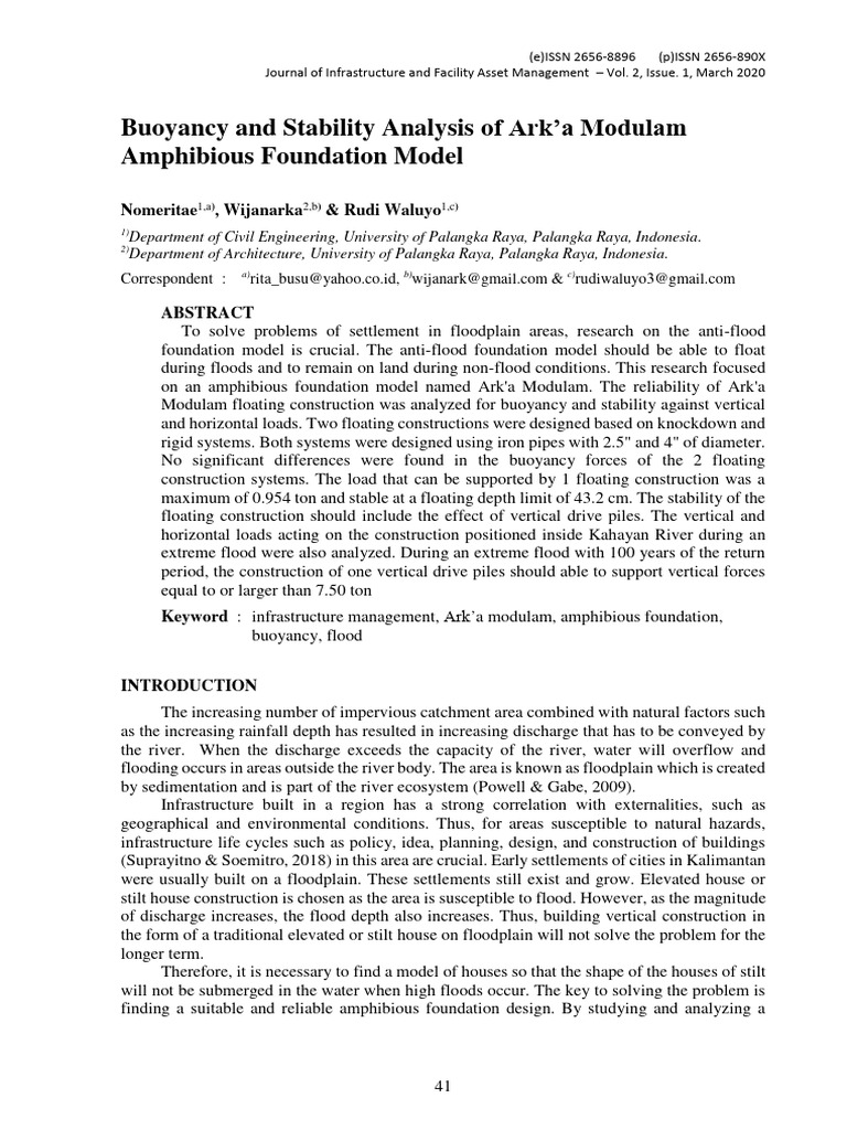 Buoyancy and Stability Analysis of Ark A | PDF | Drag (Physics ...
