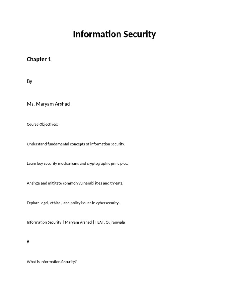 Information Security | PDF | Information Security | Computer Security
