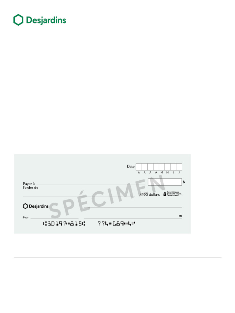 Specimen Cheque | PDF