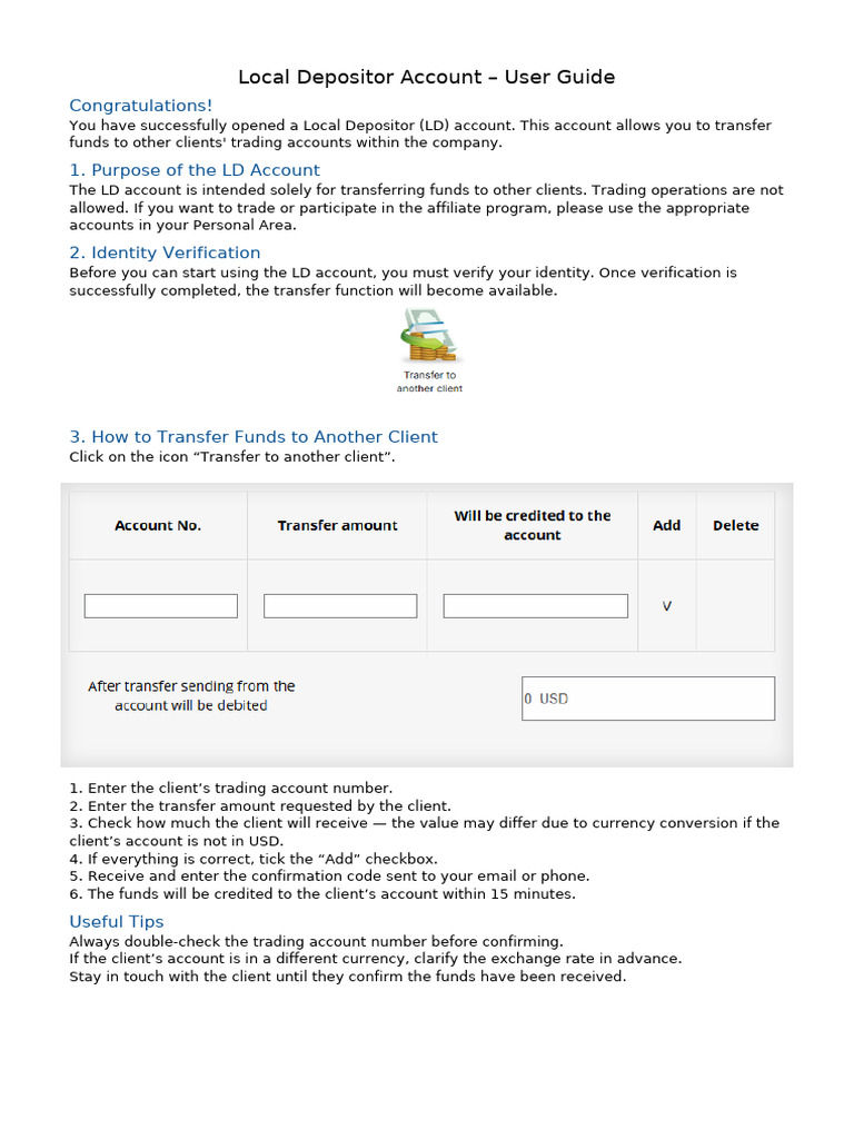 Local Depositor Account en | PDF