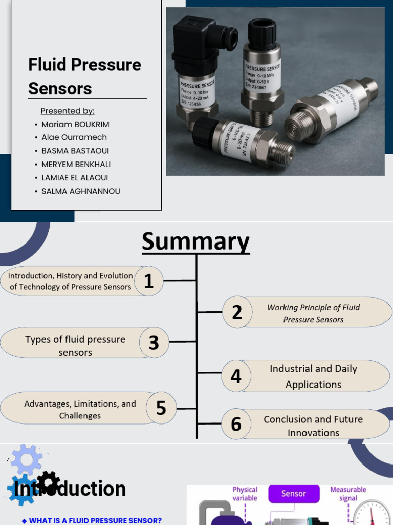 Fluid Pressure Sensors | PDF | Pressure Measurement | Sensor