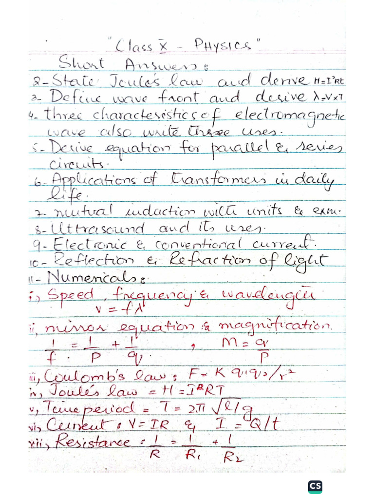 10th Physics Imp | PDF