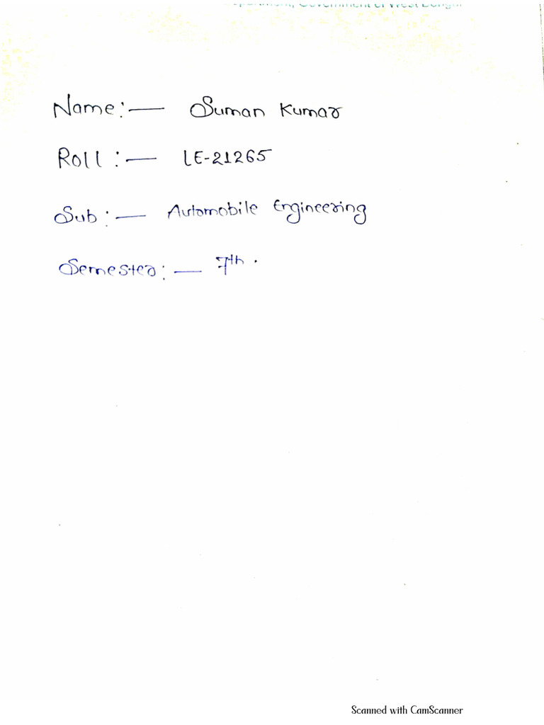 Automobile Class Notes | PDF