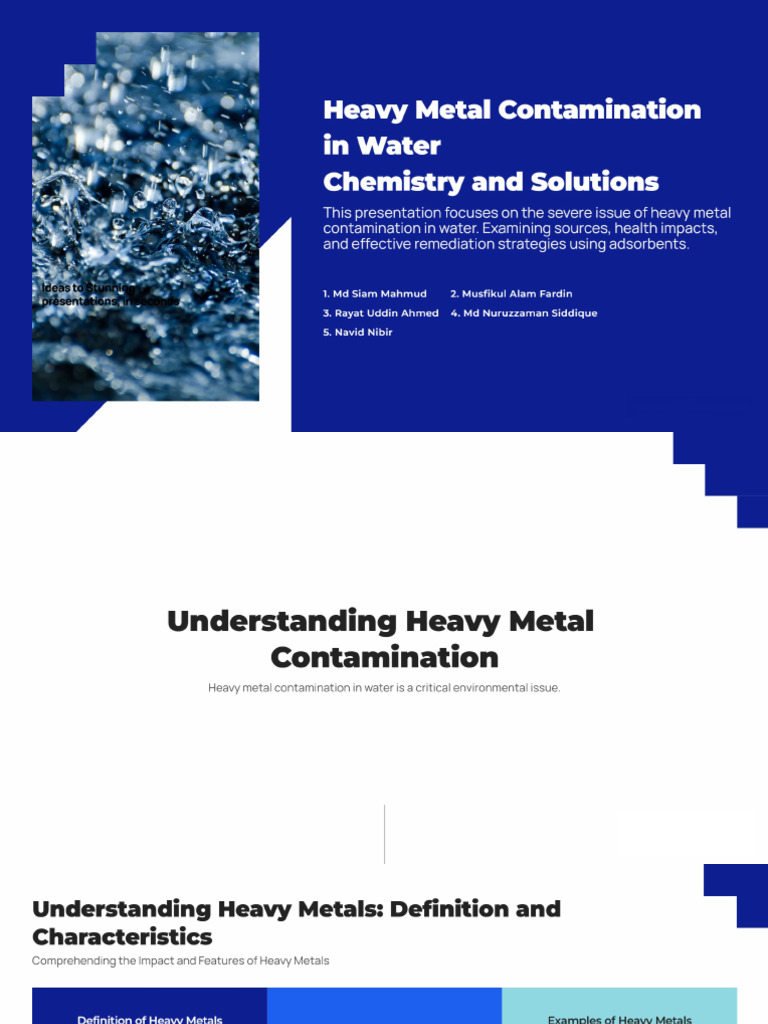 Heavy Metal Contamination in Water Chemistry and Solutions | PDF