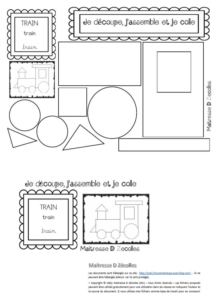 MDZ Je Decoupe Et Colle Train | PDF