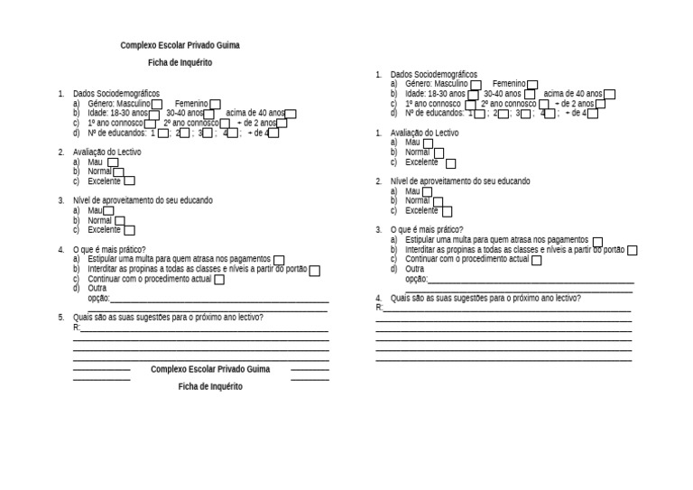 Ficha de Inquérito | PDF