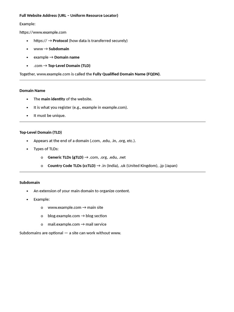 Full Website Address | PDF