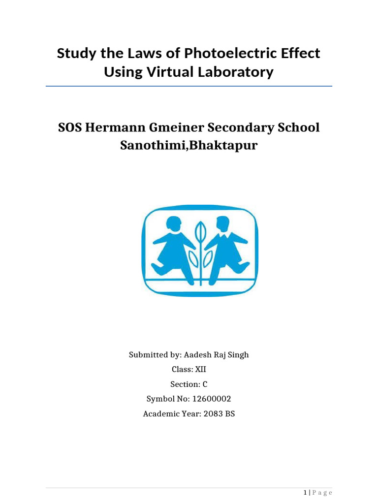 Study The Laws of Photoelectric Effect Using Virtual Laboratory | PDF ...
