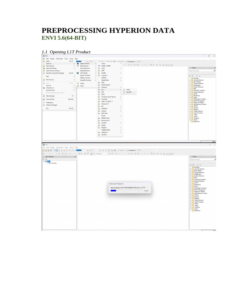 Preprocessing Hyperion Data | PDF