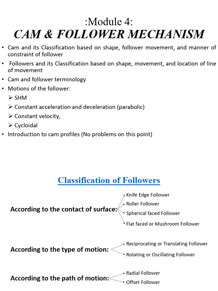 Cam Follower Mechanism | PDF | Acceleration | Velocity