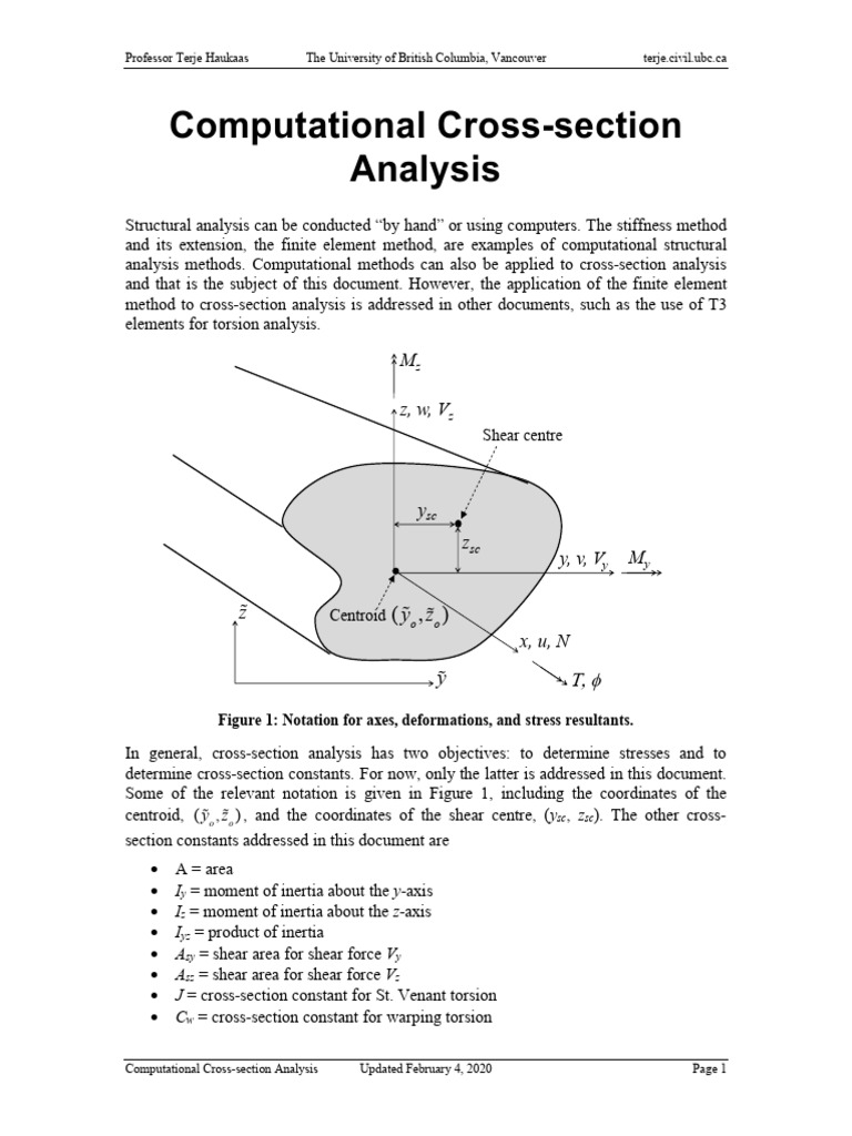 Computational Cross Section Analysis | PDF | Finite Element Method ...