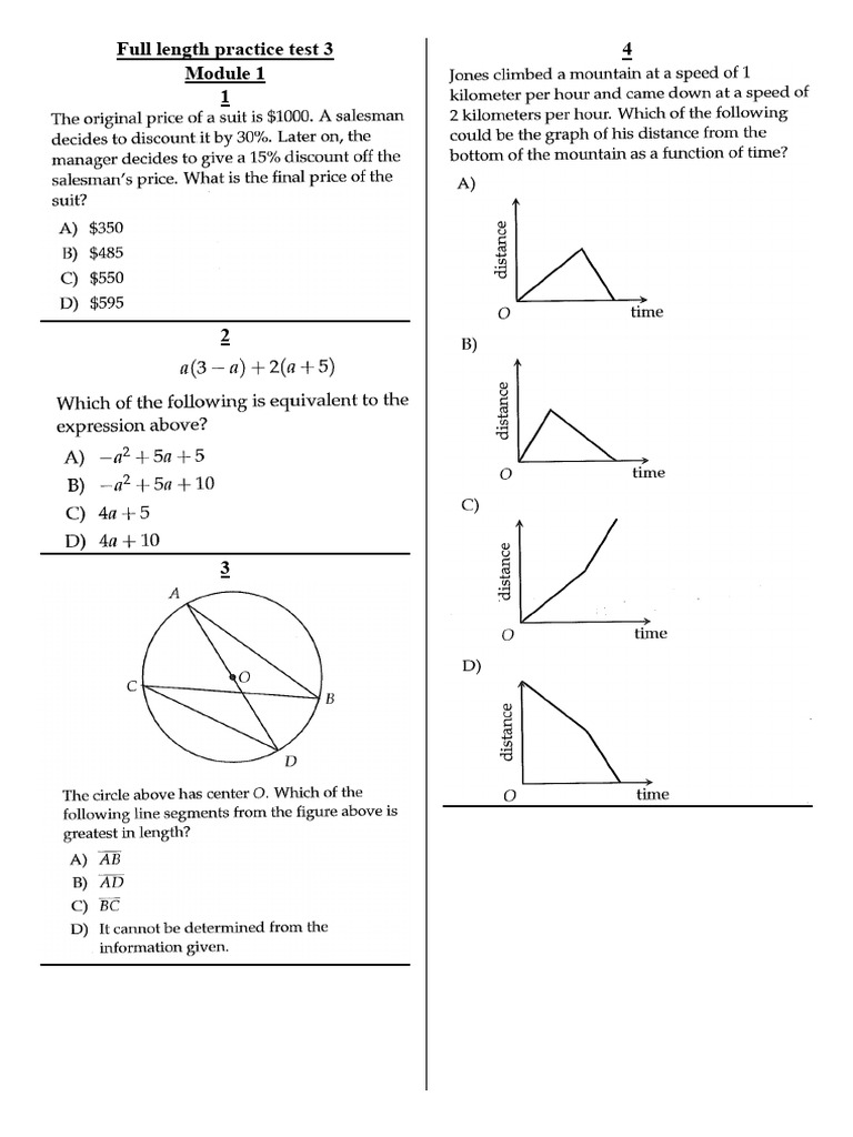 Full Length Practice Test 3 | PDF
