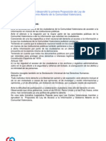 Proposición de Ley de Transparencia y Gobierno Abierto en la Comunitat Valenciana