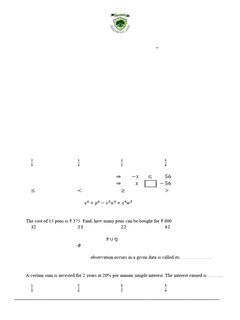 Grade 8 - Math - Ae (2024-25) | PDF | Mathematics