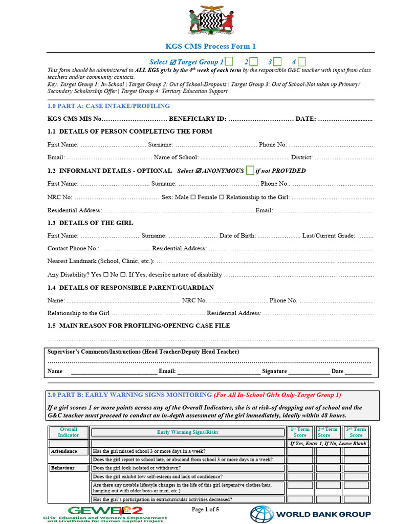 Revised KGS CMS Form 1 Case Process Form 2026 | PDF