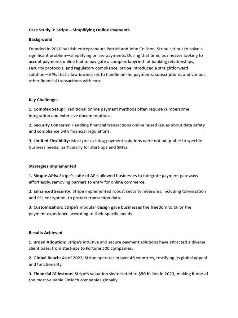 Case Study Fintech | PDF