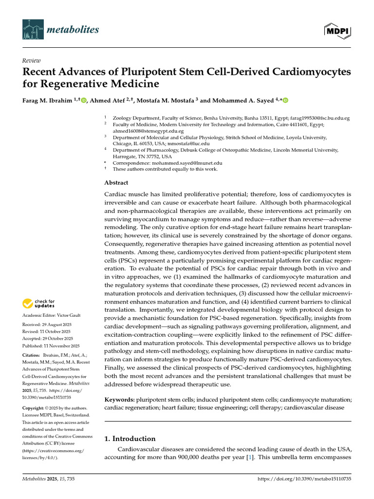 Recent Advances of Pluripotent Stem Cell-Derived Cardiomyocytes For ...